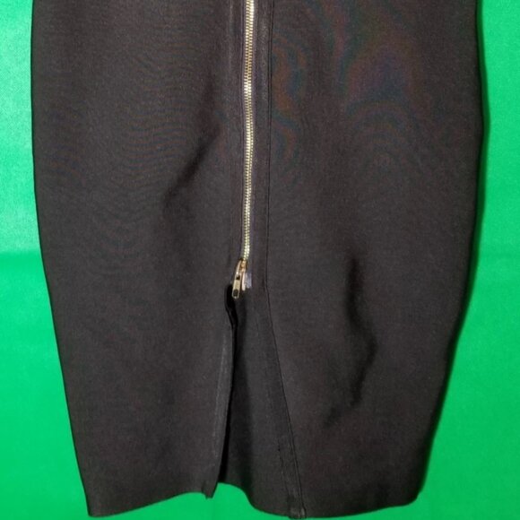 WOW COUTURE Midi Skirt High Waist Pencil Stretch Front Zipper Size Small Retro - Picture 2 of 7